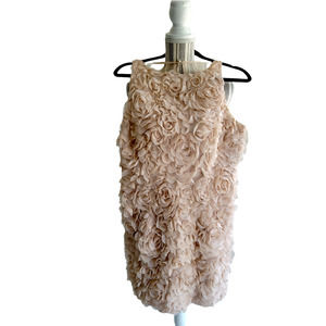 Coast Women's Light Pink Floral Rosette Sleeveless Blouse Size 12